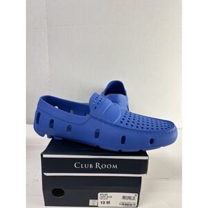 Club Room Men's Perforated Moc Toe Comfort Slip On Driver Loafer Blue Size 10M
